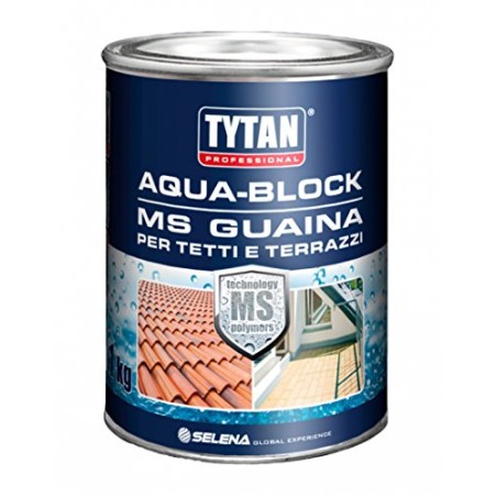 Guaina Liquida ai Polimeri Piscine AQUA-BLOCK MS GUAINA TYTAN Kg1 Bianco Grigio